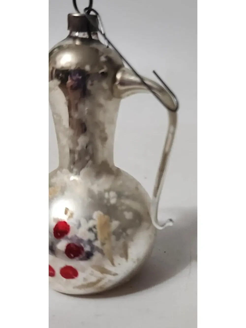 Antique Mercury Glass 2 Handled Vase 3